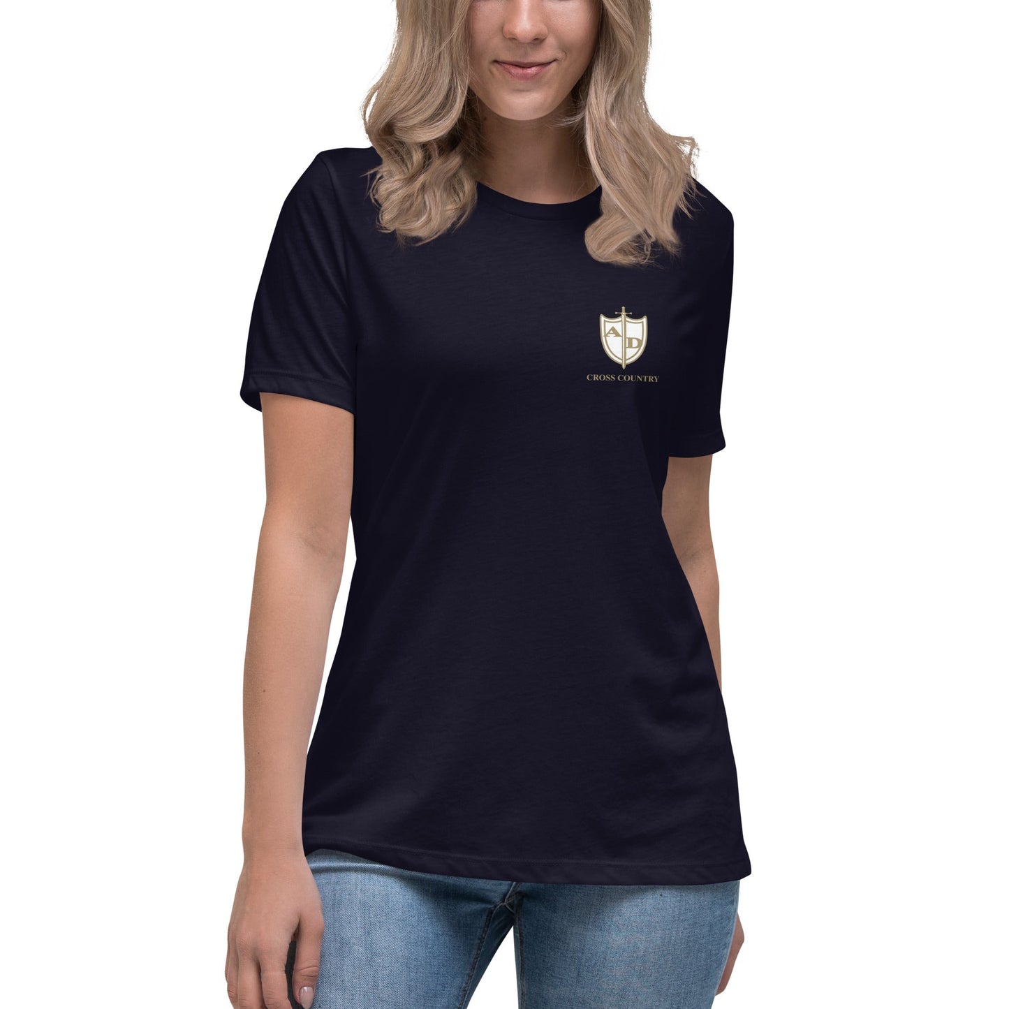Performance | Women's Relaxed T Shirt | Arma Dei Academy Cross Country | Shield Logo