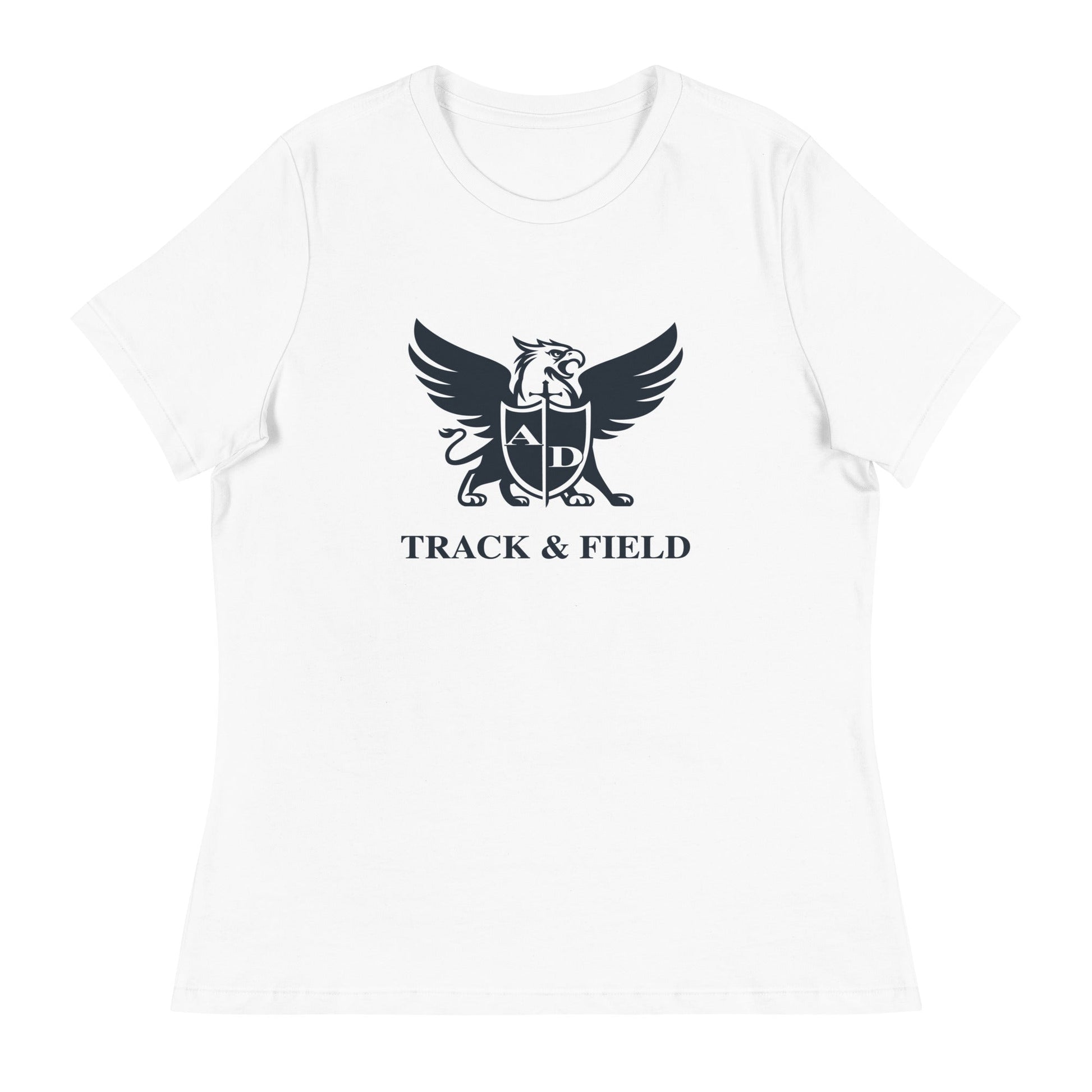 Performance | Women's Relaxed T Shirt | Arma Dei Academy Track and Field | Griffin Logo