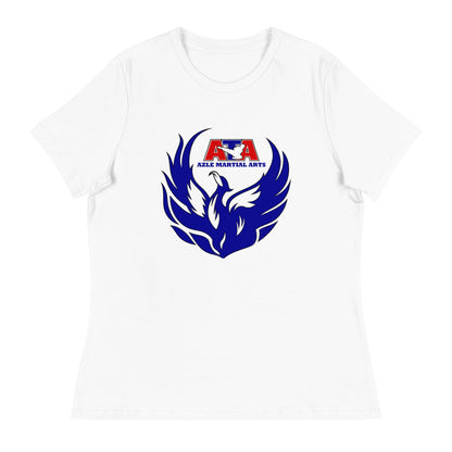 Performance | Women's Relaxed T Shirt | Azle Martial Arts | Blue Fire Crest Logo