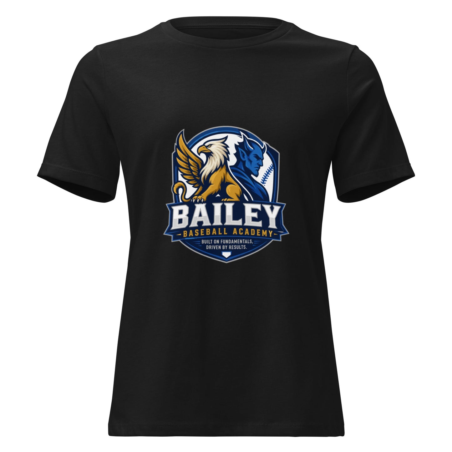 Performance | Women's Relaxed T Shirt | Bailey Baseball Academy | Shield Logo