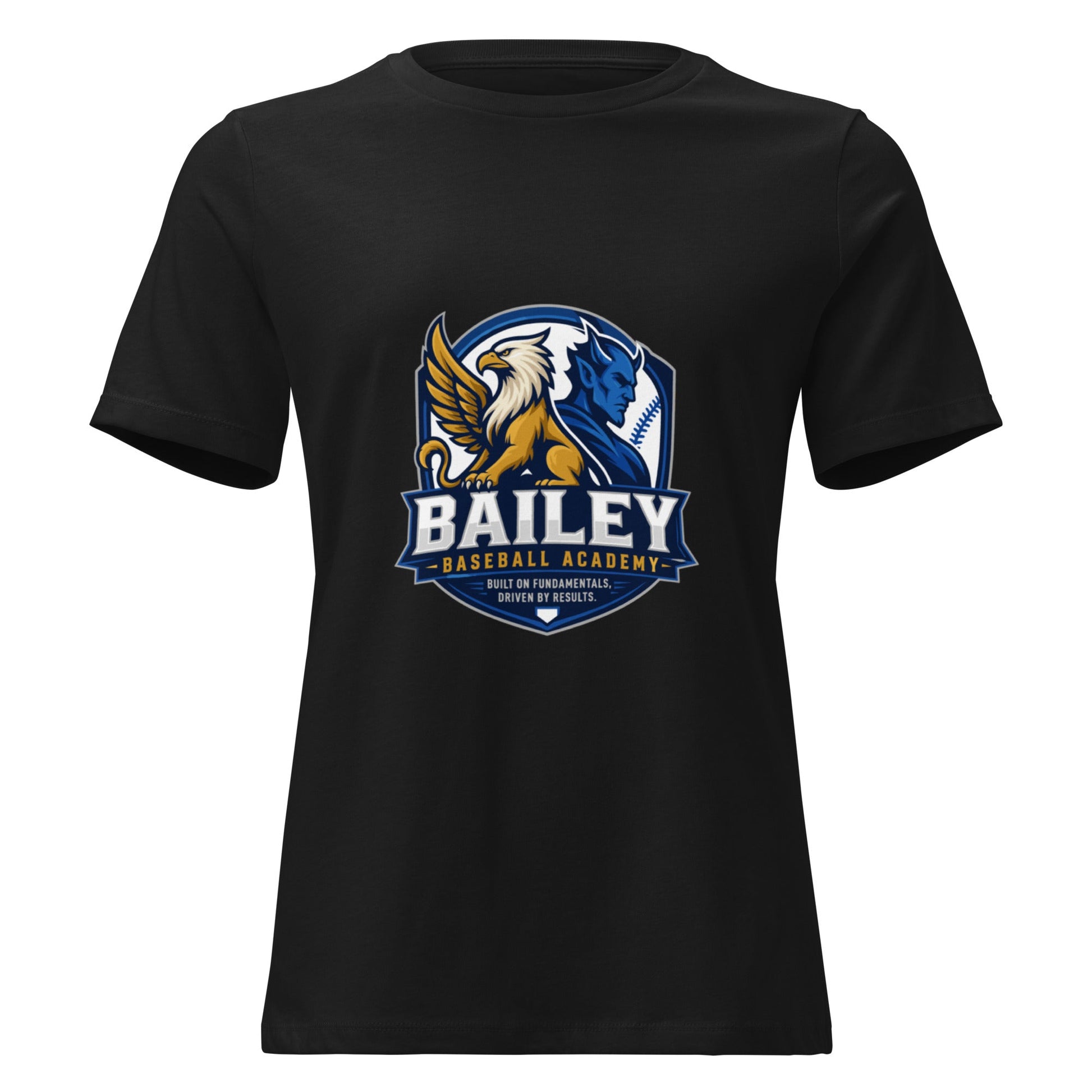 Performance | Women's Relaxed T Shirt | Bailey Baseball Academy | Shield Logo