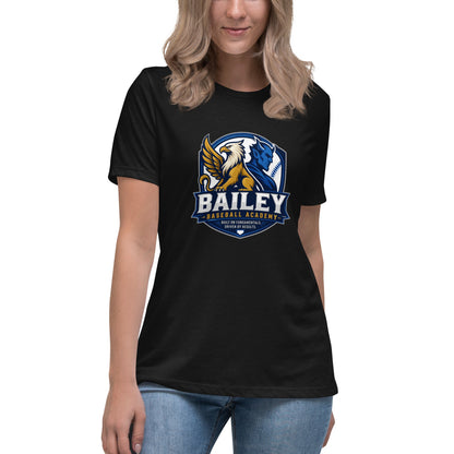 Performance | Women's Relaxed T Shirt | Bailey Baseball Academy | Shield Logo