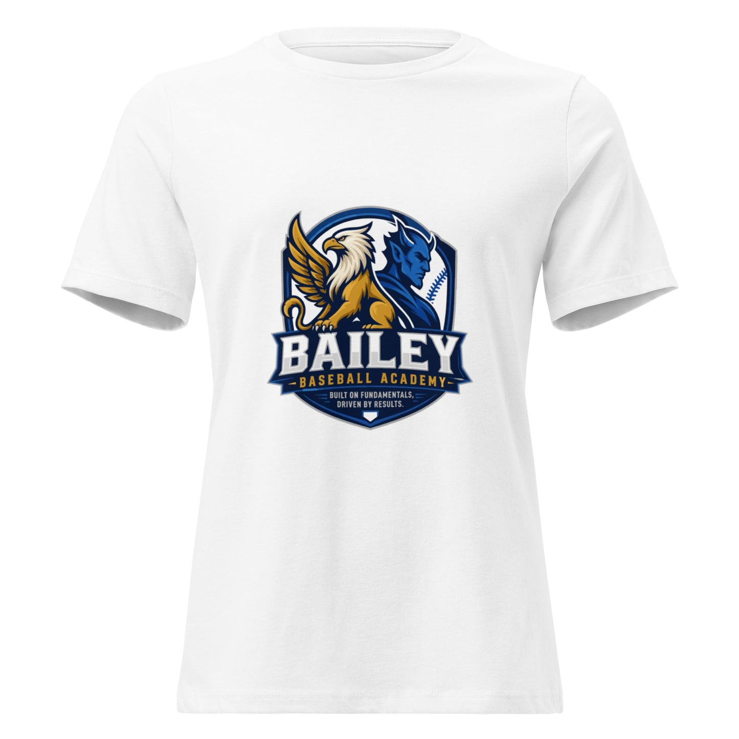 Performance | Women's Relaxed T Shirt | Bailey Baseball Academy | Shield Logo