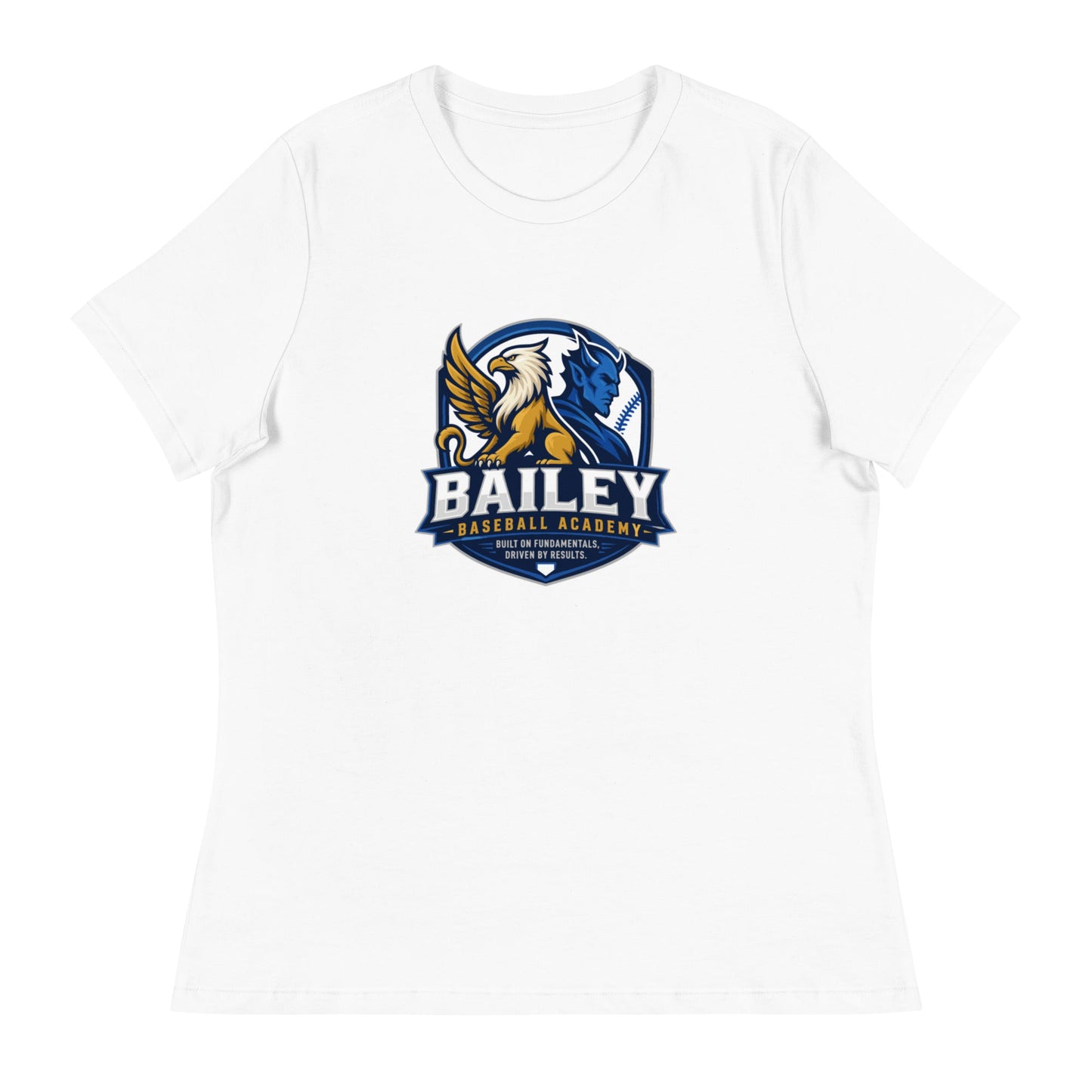 Performance | Women's Relaxed T Shirt | Bailey Baseball Academy | Shield Logo
