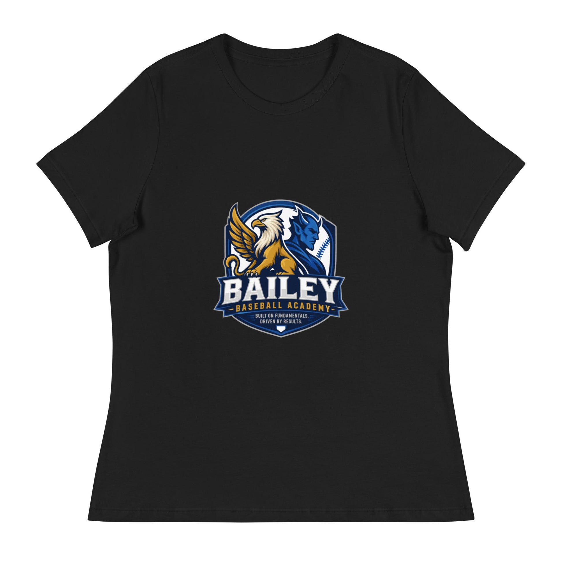 Performance | Women's Relaxed T Shirt | Bailey Baseball Academy | Shield Logo