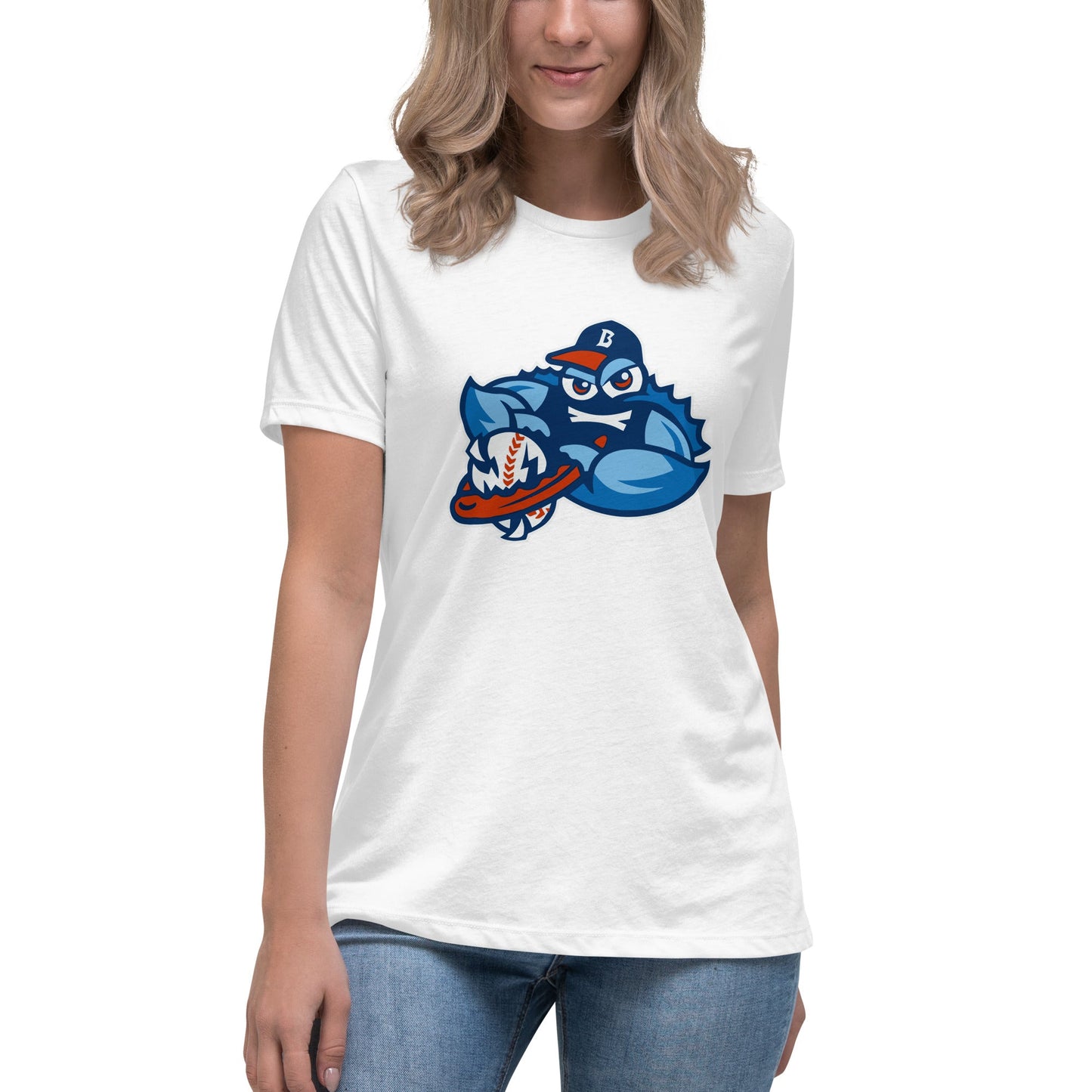 Performance | Women's Relaxed T Shirt | Bellport BlueClaws | Mascot Logo