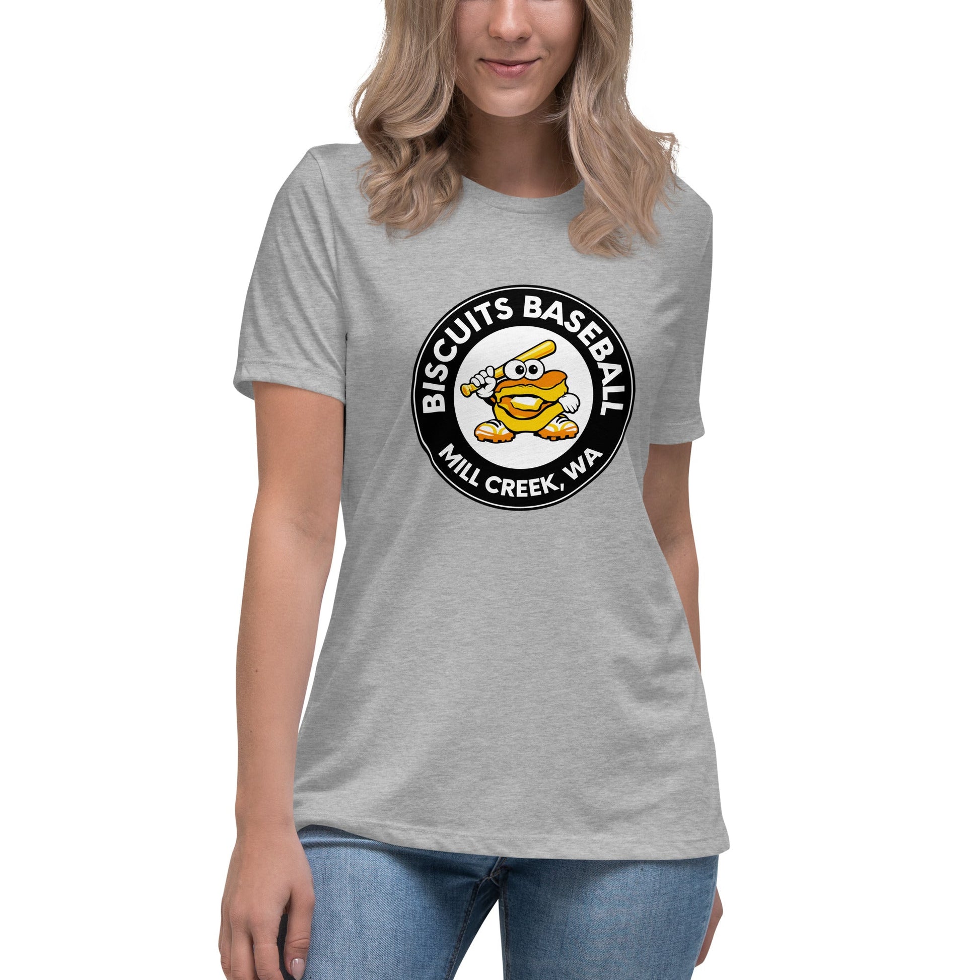 Performance | Women's Relaxed T Shirt | Biscuits Baseball MCLL | Mascot Logo