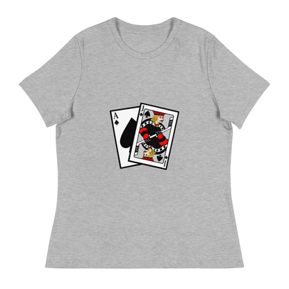Performance | Women's Relaxed T Shirt | Blackjack’s Roller Hockey | Royal Spade Crest Logo