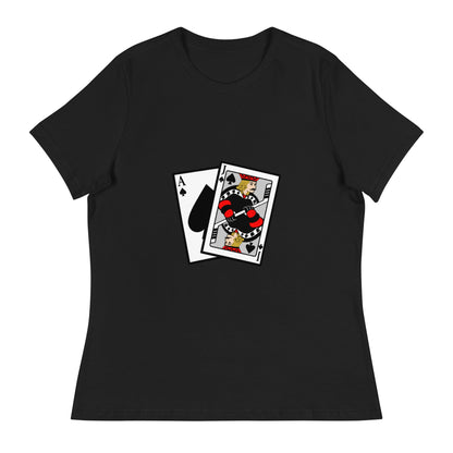 Performance | Women's Relaxed T Shirt | Blackjack’s Roller Hockey | Royal Spade Crest Logo