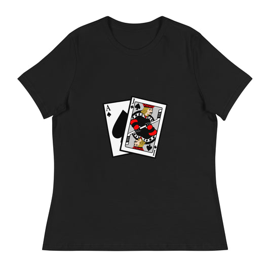 Performance | Women's Relaxed T Shirt | Blackjack’s Roller Hockey | Royal Spade Crest Logo