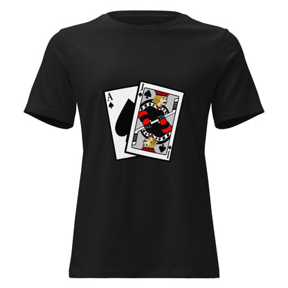 Performance | Women's Relaxed T Shirt | Blackjack’s Roller Hockey | Royal Spade Crest Logo