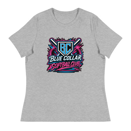 Performance | Women's Relaxed T Shirt | Blue Collar Softball 2034 | Athletics Logo