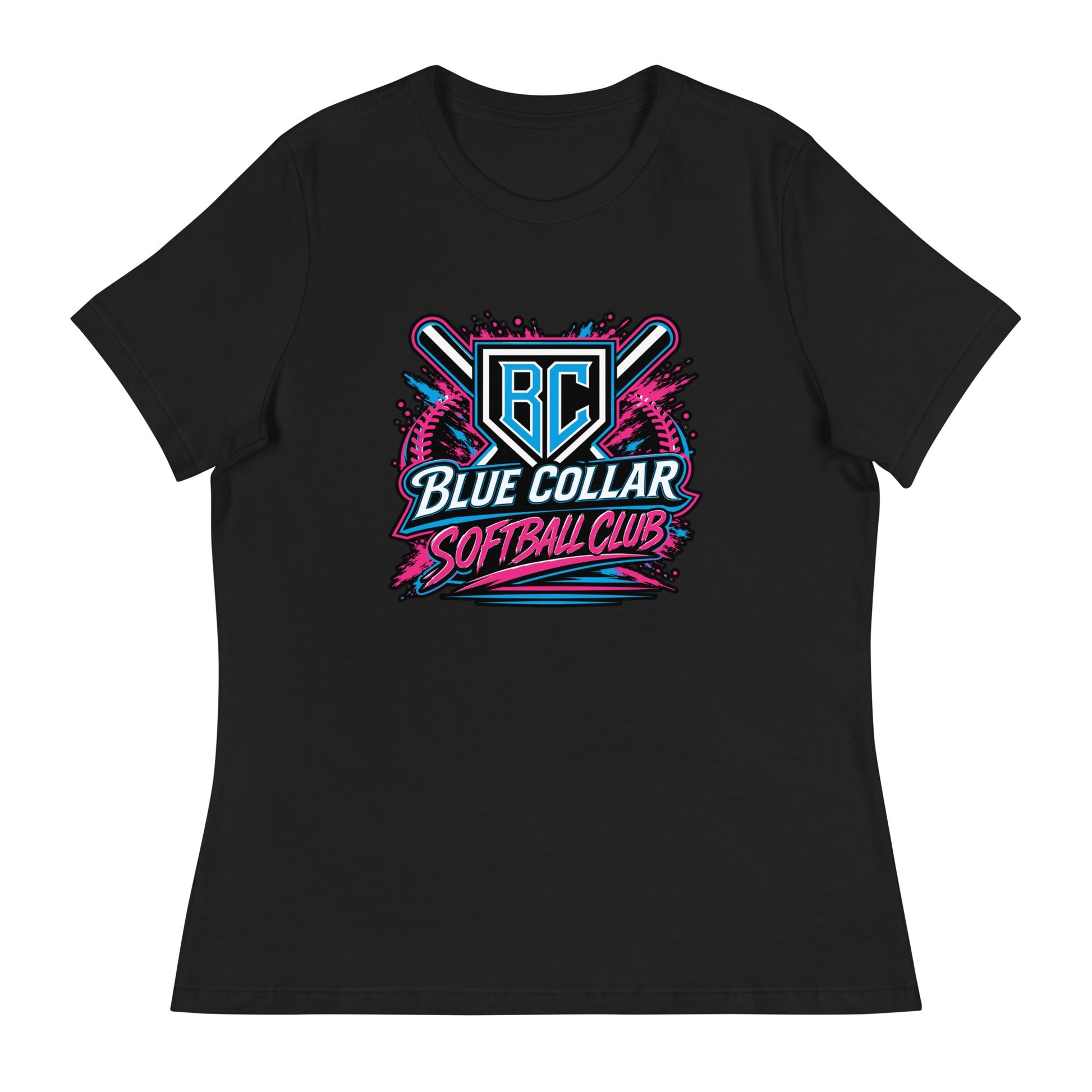 Performance | Women's Relaxed T Shirt | Blue Collar Softball 2034 | Athletics Logo