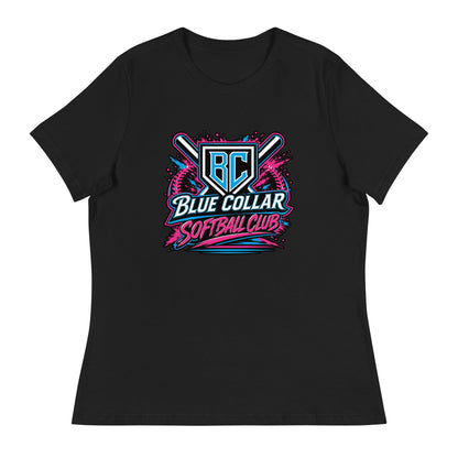 Performance | Women's Relaxed T Shirt | Blue Collar Softball 2034 | Athletics Logo