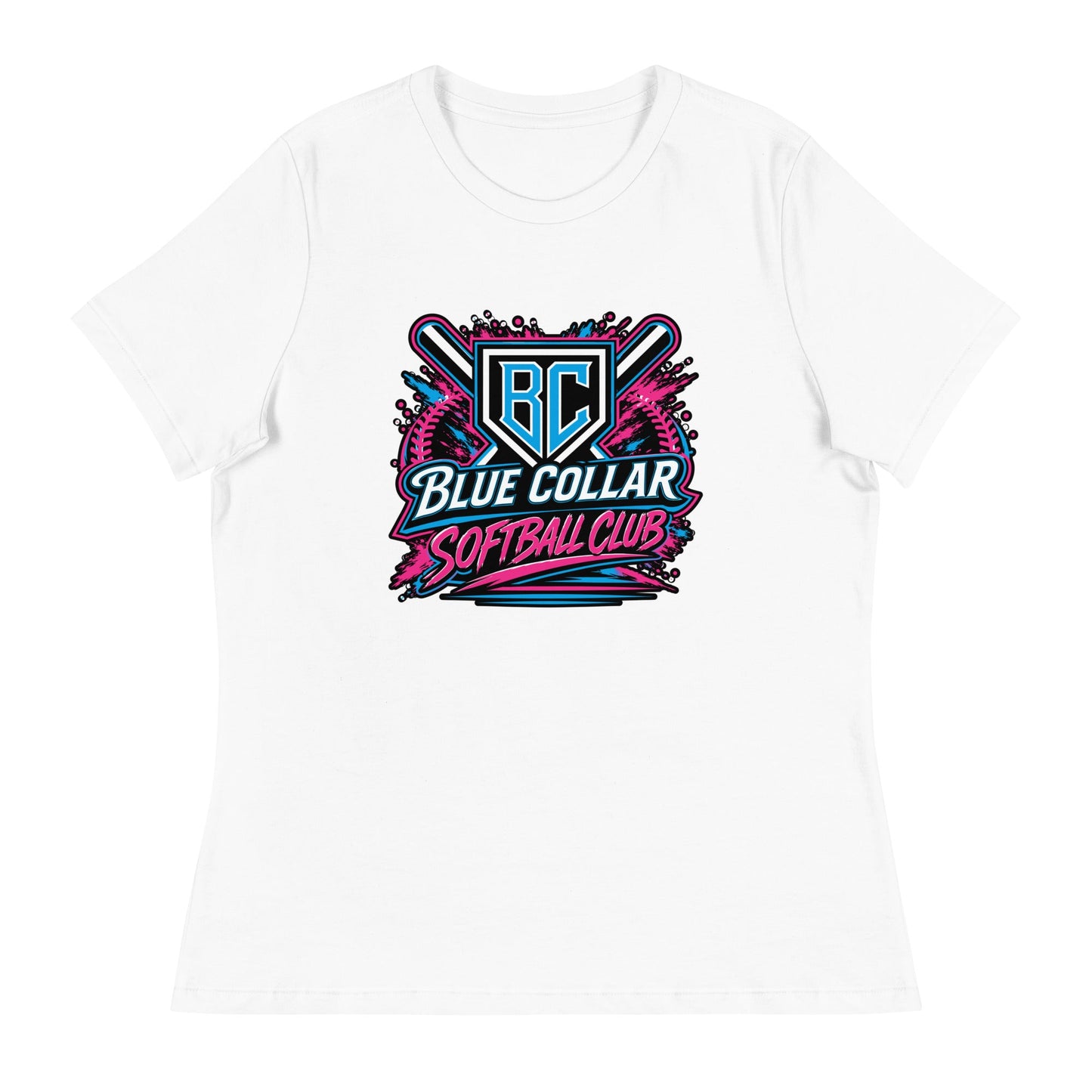 Performance | Women's Relaxed T Shirt | Blue Collar Softball 2034 | Athletics Logo