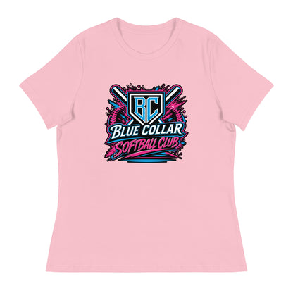 Performance | Women's Relaxed T Shirt | Blue Collar Softball 2034 | Athletics Logo