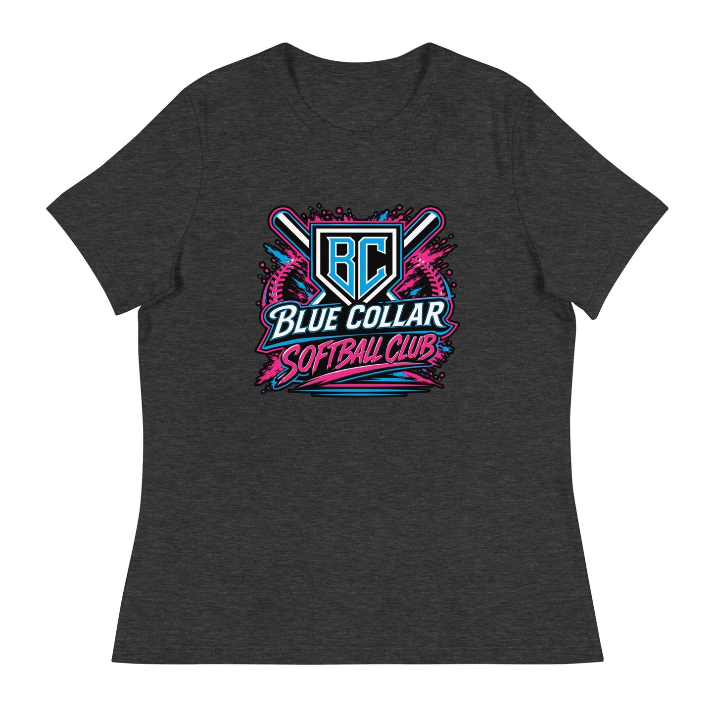 Performance | Women's Relaxed T Shirt | Blue Collar Softball 2034 | Athletics Logo