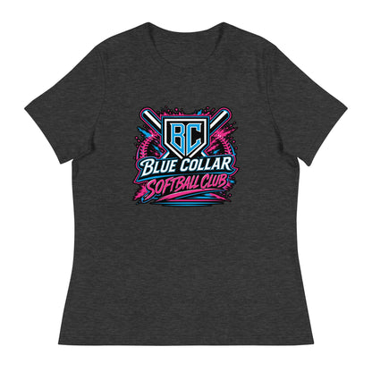 Performance | Women's Relaxed T Shirt | Blue Collar Softball 2034 | Athletics Logo