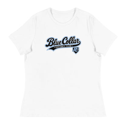 Performance | Women's Relaxed T Shirt | Blue Collar Softball 2034 | Foundry Logo