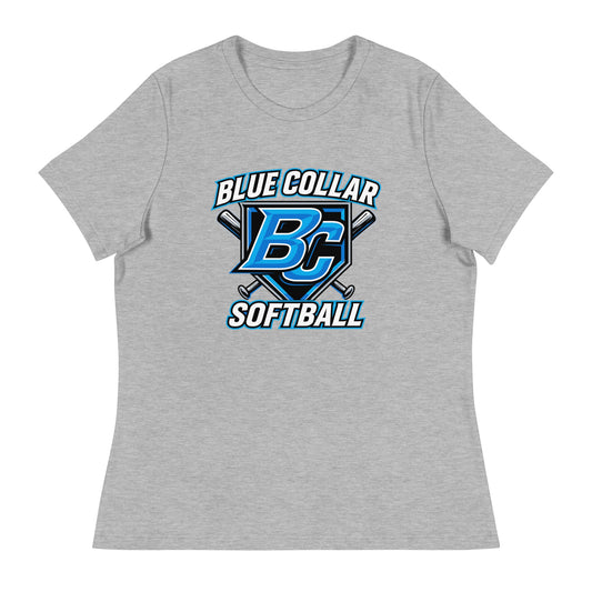 Performance | Women's Relaxed T Shirt | Blue Collar Softball 2034 | Shield Logo
