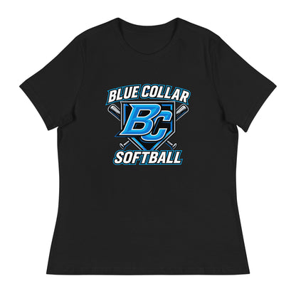 Performance | Women's Relaxed T Shirt | Blue Collar Softball 2034 | Shield Logo