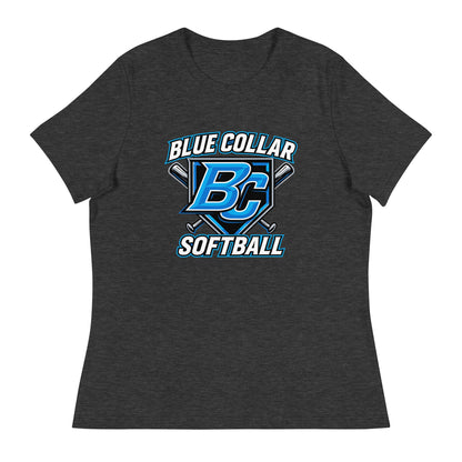 Performance | Women's Relaxed T Shirt | Blue Collar Softball 2034 | Shield Logo