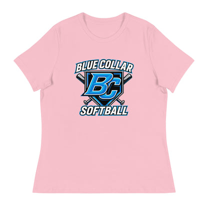 Performance | Women's Relaxed T Shirt | Blue Collar Softball 2034 | Shield Logo