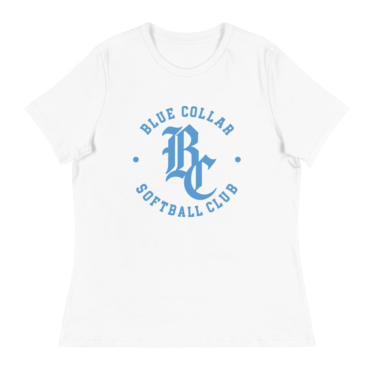Performance | Women's Relaxed T Shirt | Blue Collar Softball 2034 | Varsity Logo
