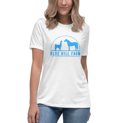 Performance | Women's Relaxed T Shirt | Blue Hill Farm | Emblem Logo