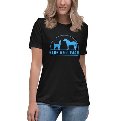 Performance | Women's Relaxed T Shirt | Blue Hill Farm | Emblem Logo