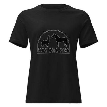 Performance | Women's Relaxed T Shirt | Blue Hill Farm | Highland Silhouette Logo