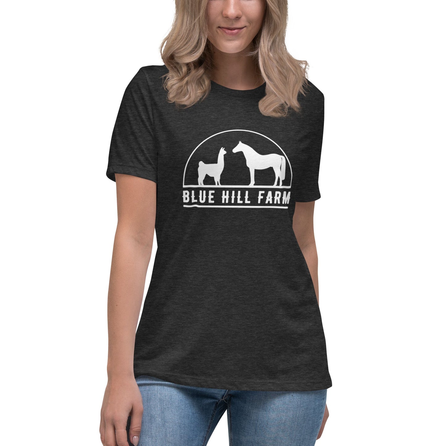 Performance | Women's Relaxed T Shirt | Blue Hill Farm | Ranch Logo