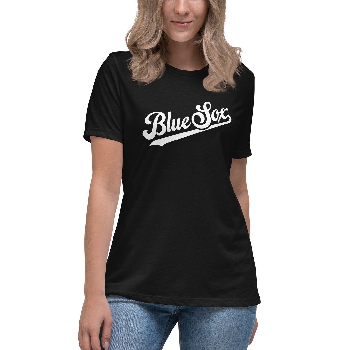 Performance | Women's Relaxed T Shirt | Blue Sox | Script Logo