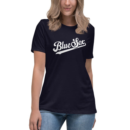 Performance | Women's Relaxed T Shirt | Blue Sox | Script Logo