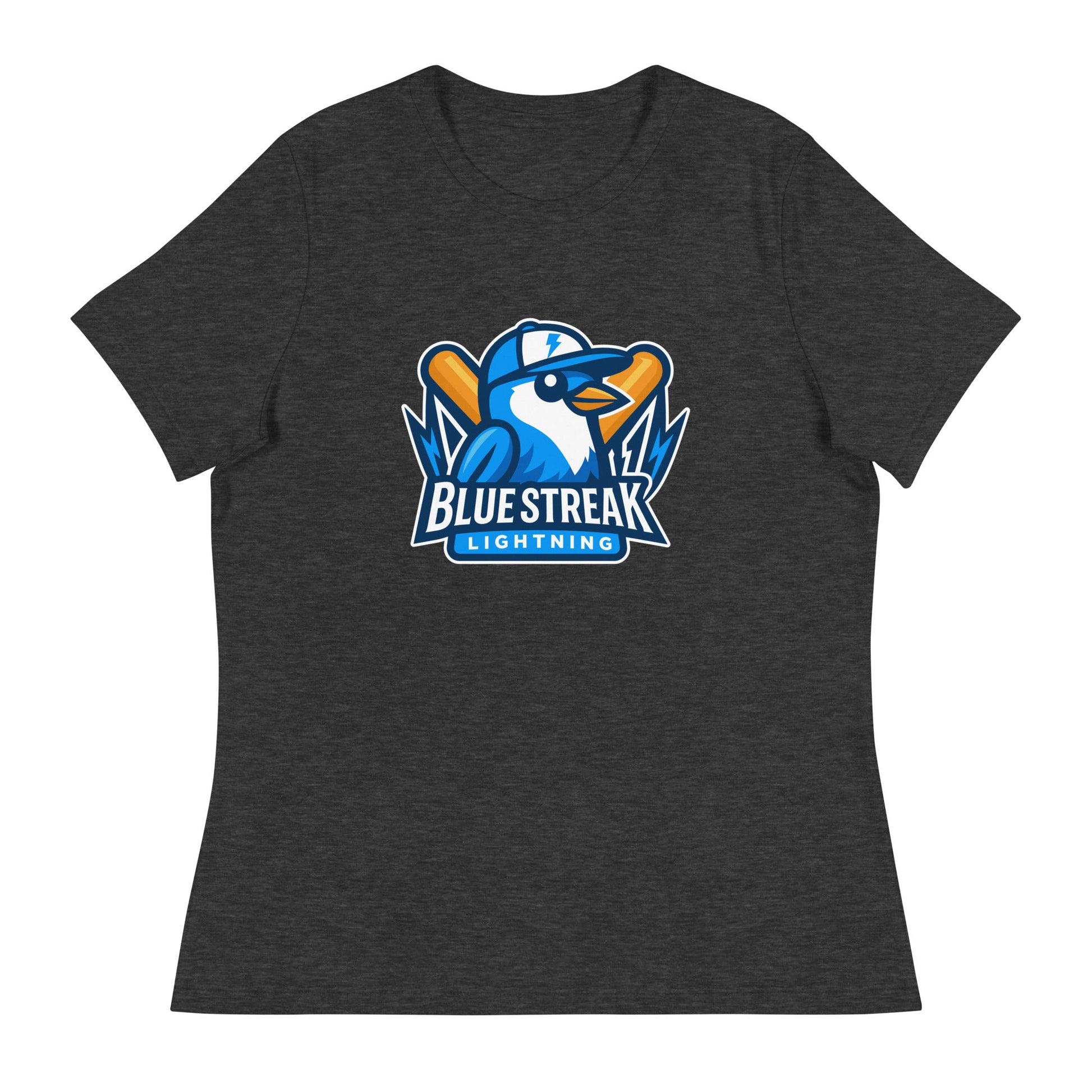 Performance | Women's Relaxed T Shirt | Blue Streak Lightning | Mascot Logo