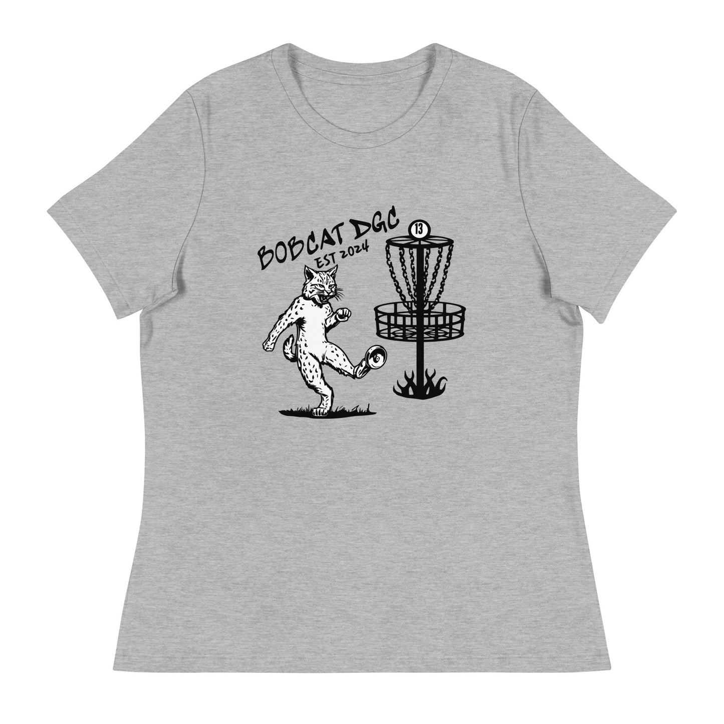 Performance | Women's Relaxed T Shirt | Bobcat DGC | Predator Disc Golf Logo