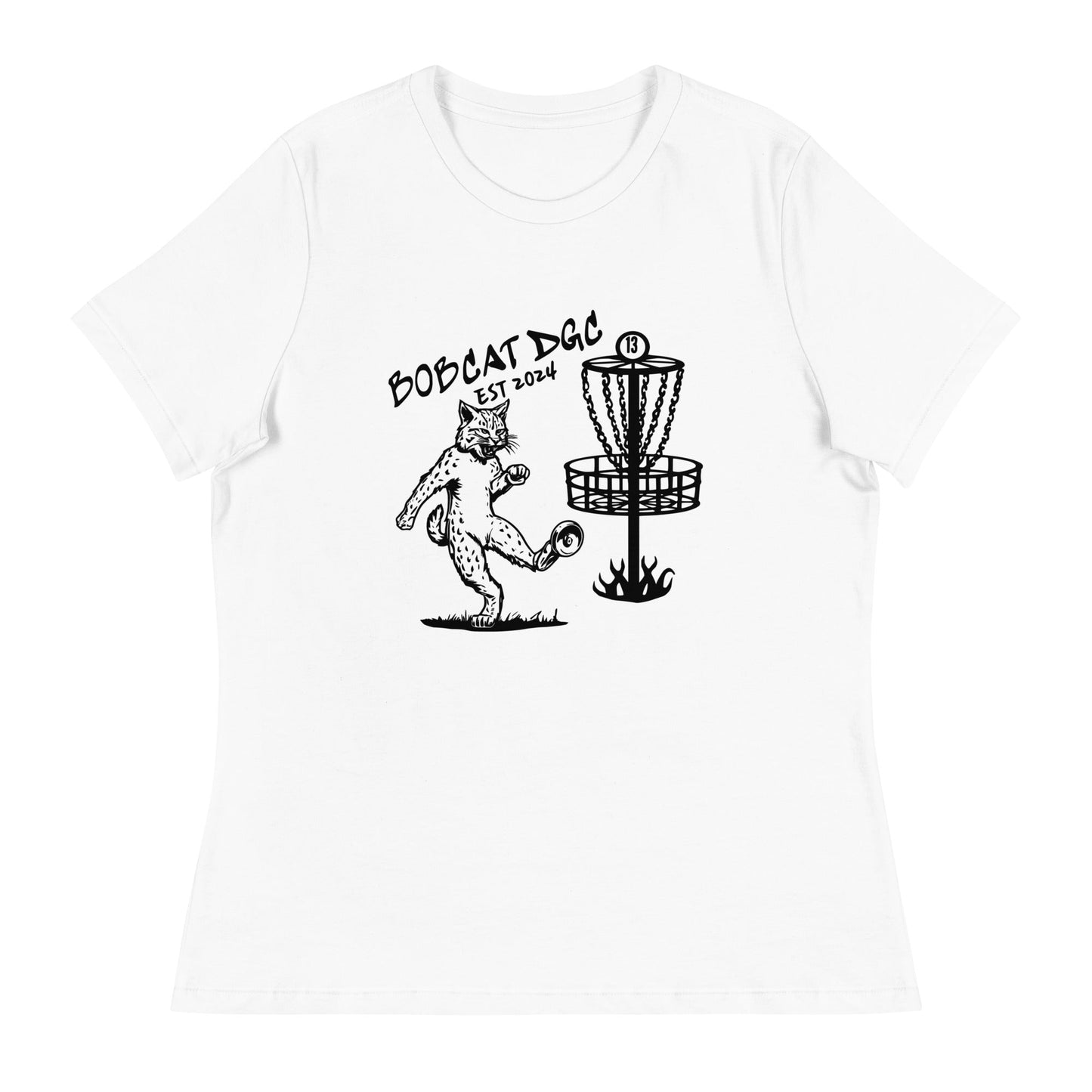 Performance | Women's Relaxed T Shirt | Bobcat DGC | Predator Disc Golf Logo