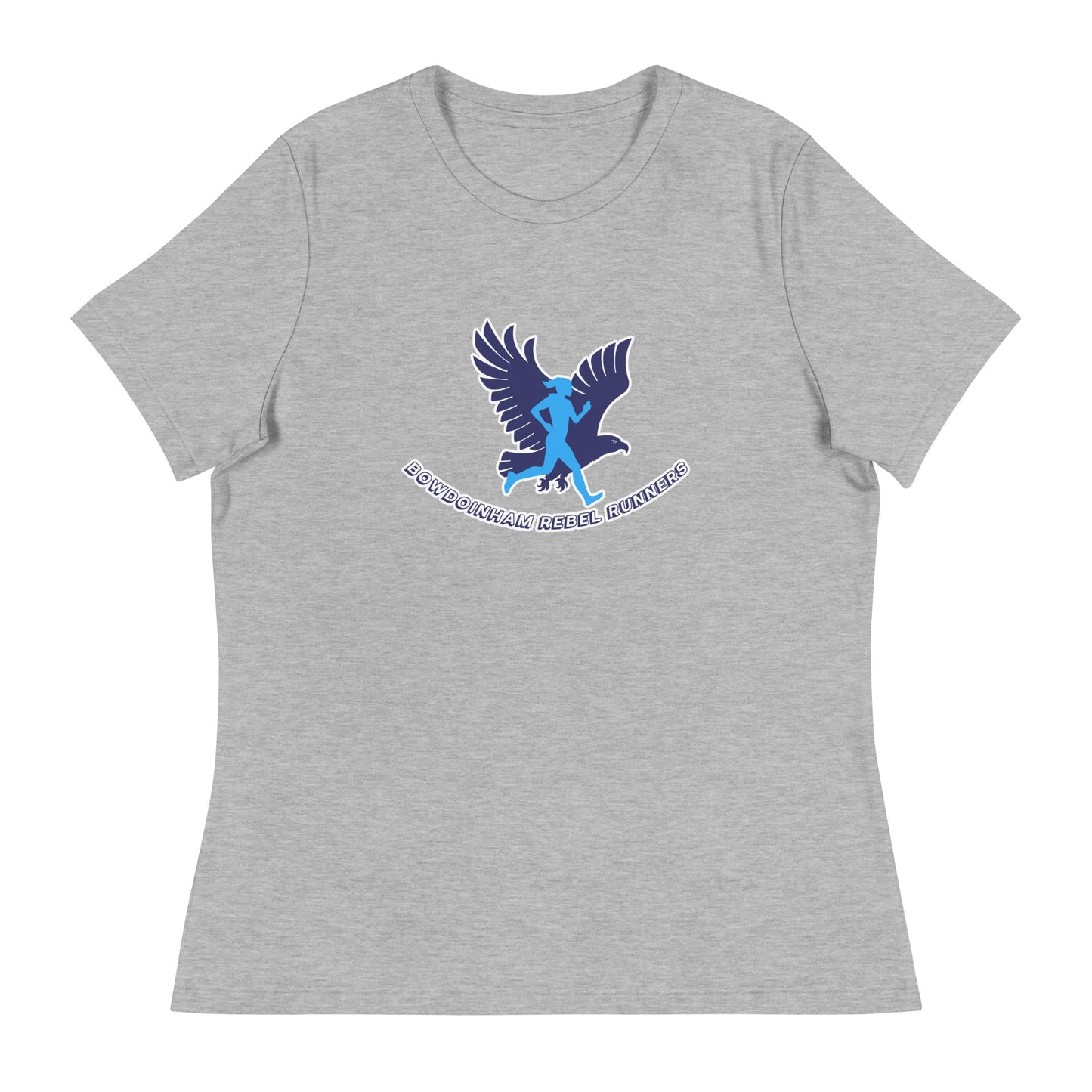 Performance | Women's Relaxed T Shirt | Bowdoinham Rebel Runners | Aerial Runner Emblem Logo