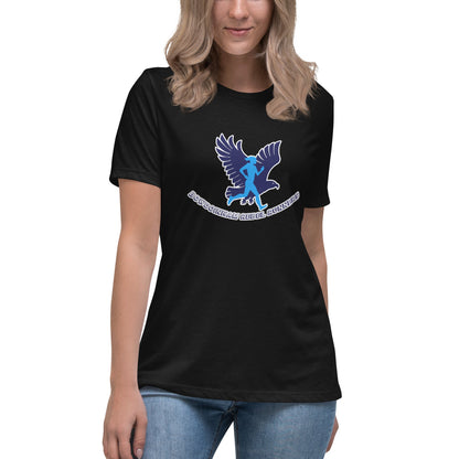 Performance | Women's Relaxed T Shirt | Bowdoinham Rebel Runners | Aerial Runner Emblem Logo