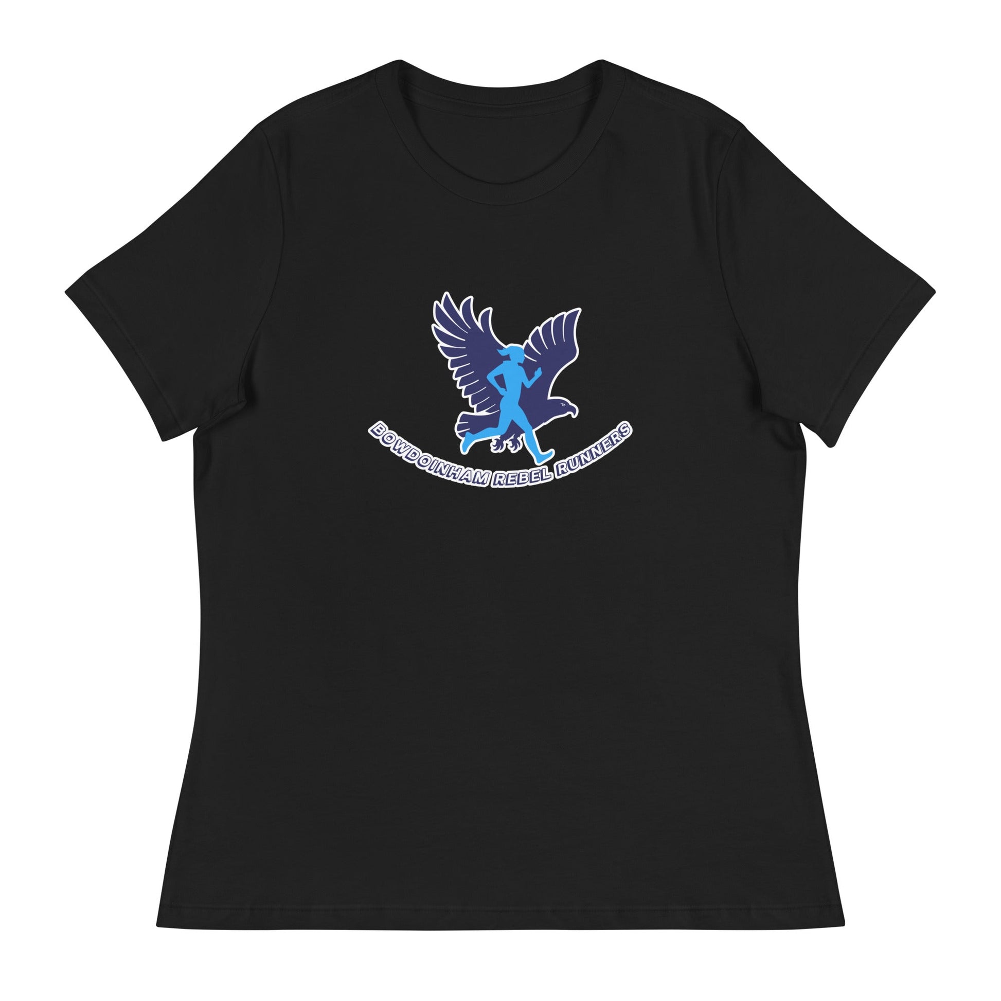 Performance | Women's Relaxed T Shirt | Bowdoinham Rebel Runners | Aerial Runner Emblem Logo
