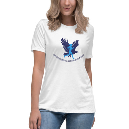 Performance | Women's Relaxed T Shirt | Bowdoinham Rebel Runners | Aerial Runner Emblem Logo