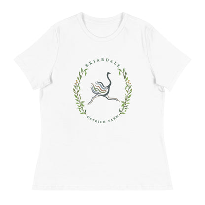 Performance | Women's Relaxed T Shirt | Briardale Ostrich Farm | Crest Logo