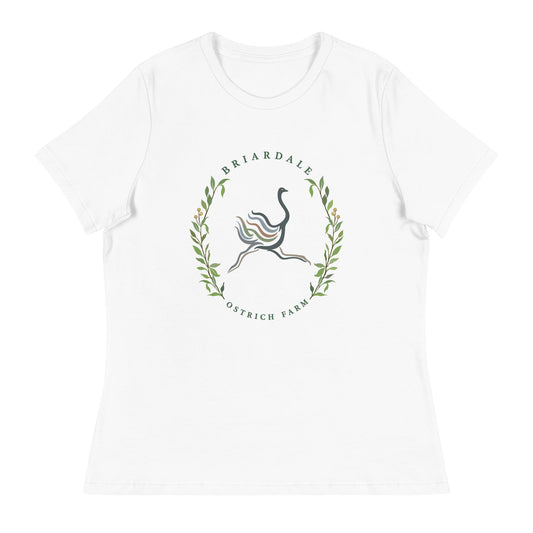 Performance | Women's Relaxed T Shirt | Briardale Ostrich Farm | Crest Logo