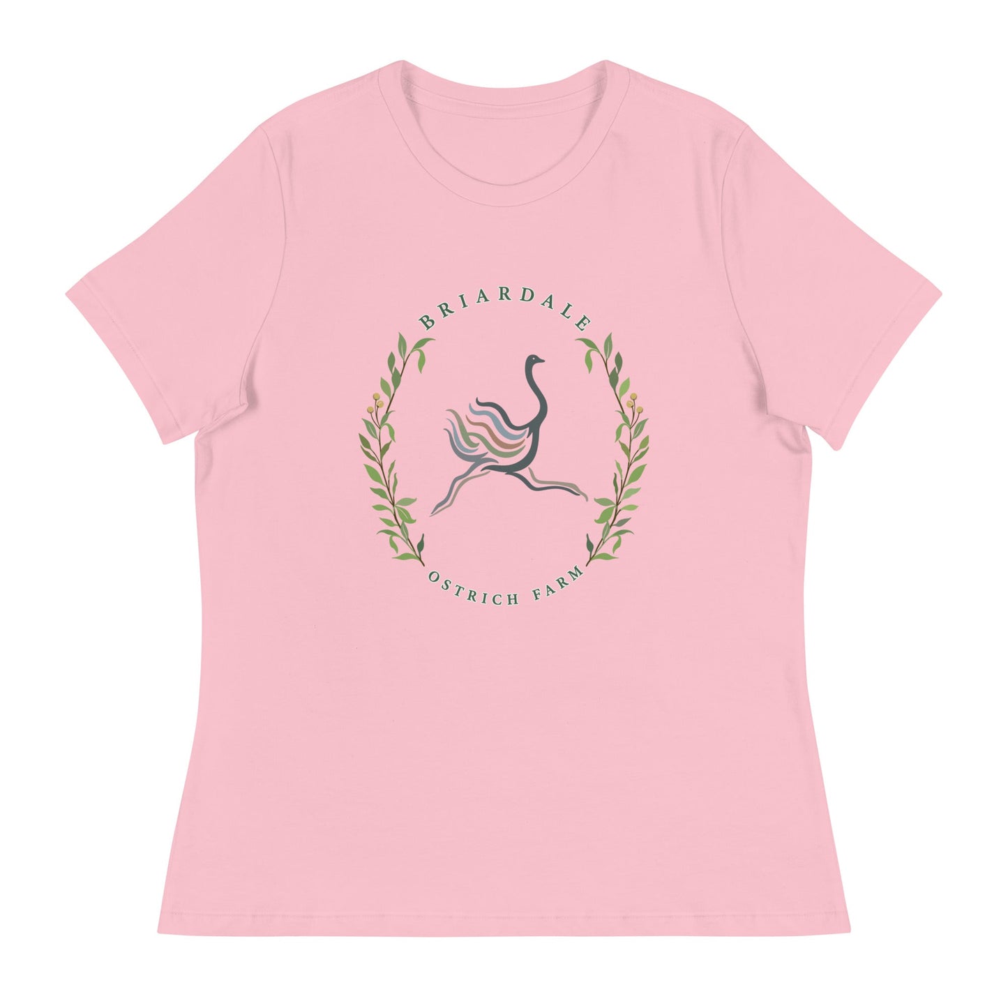 Performance | Women's Relaxed T Shirt | Briardale Ostrich Farm | Crest Logo