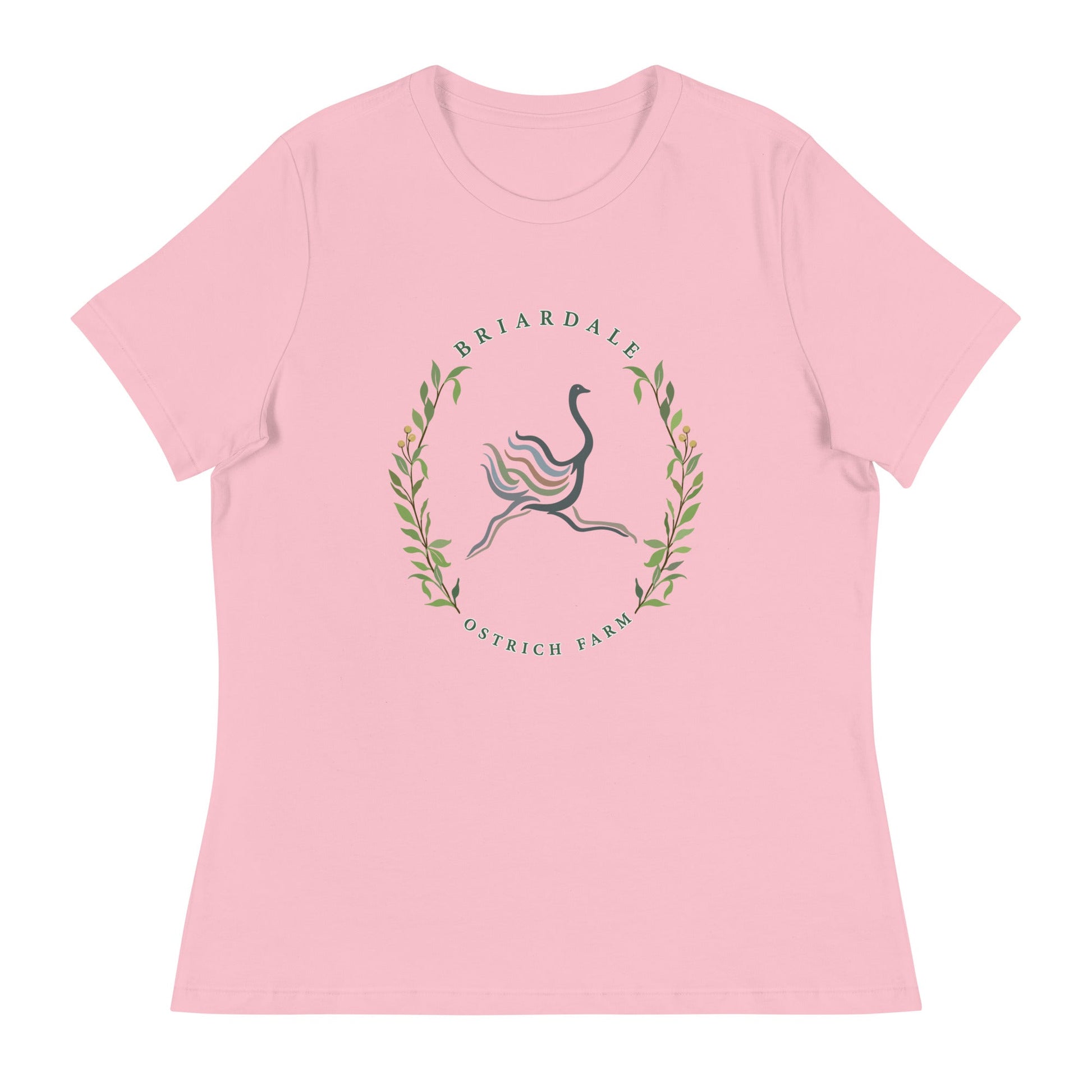 Performance | Women's Relaxed T Shirt | Briardale Ostrich Farm | Crest Logo
