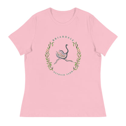 Performance | Women's Relaxed T Shirt | Briardale Ostrich Farm | Crest Logo
