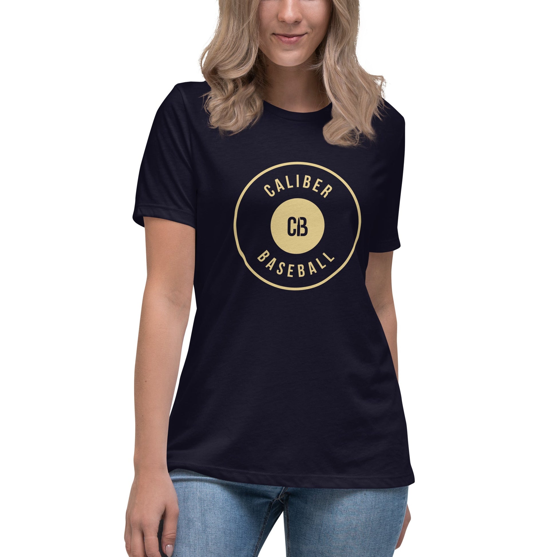 Performance | Women's Relaxed T Shirt | Caliber Baseball | Crest Logo