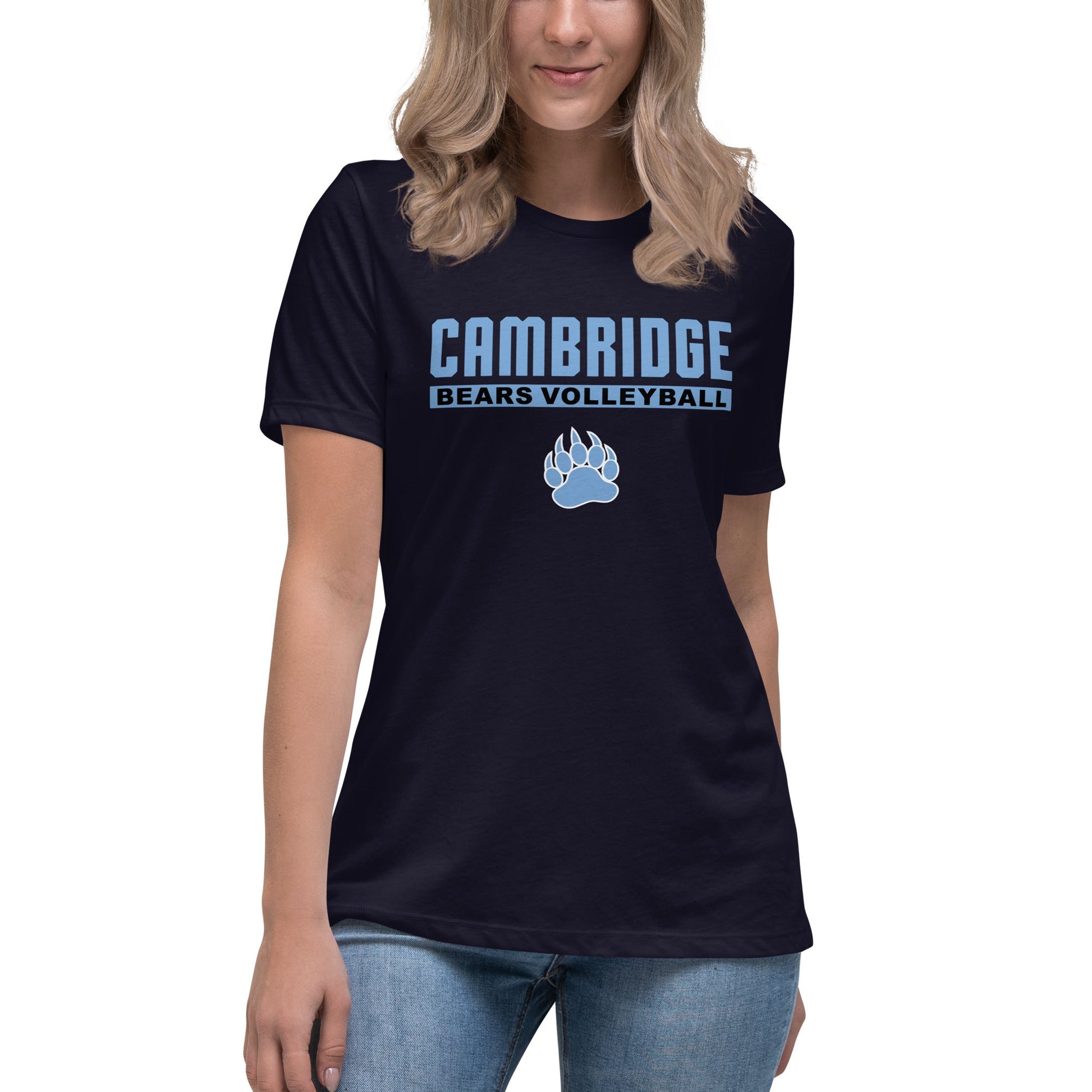Performance | Women's Relaxed T Shirt | Cambridge Volleyball | Script Paw Logo