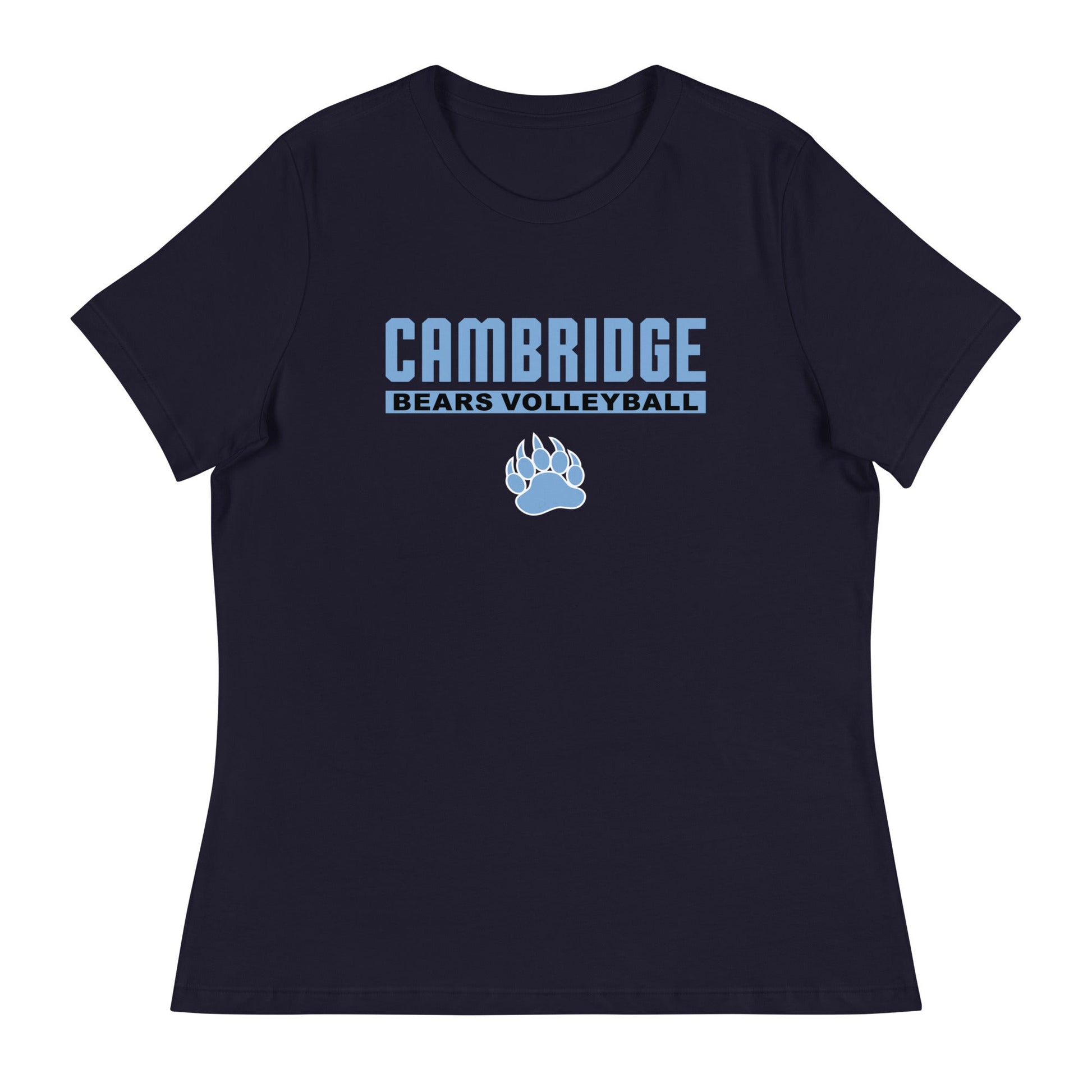 Performance | Women's Relaxed T Shirt | Cambridge Volleyball | Script Paw Logo