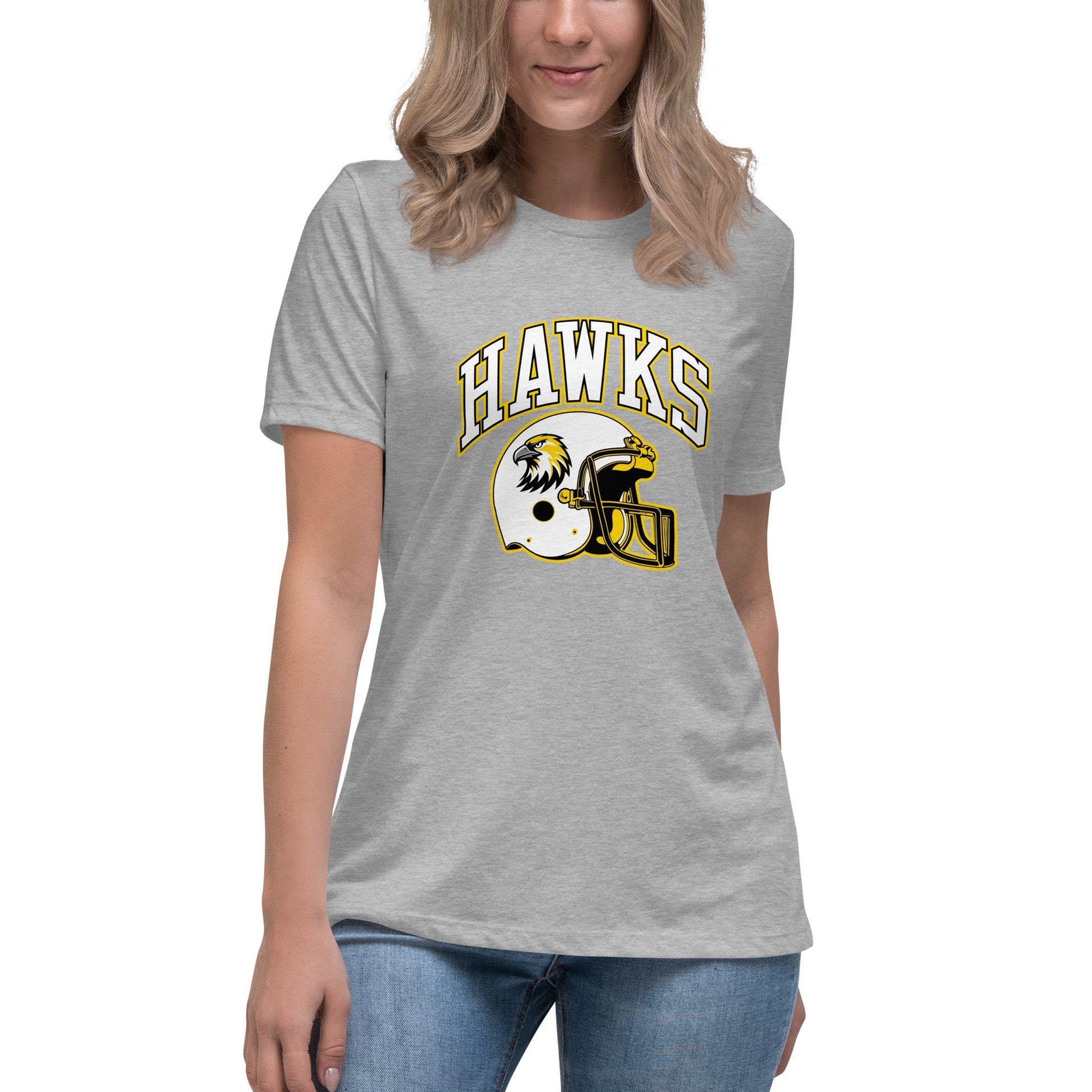 Performance | Women's Relaxed T Shirt | Cardinal Ohara Hawks | Football Helmet Logo